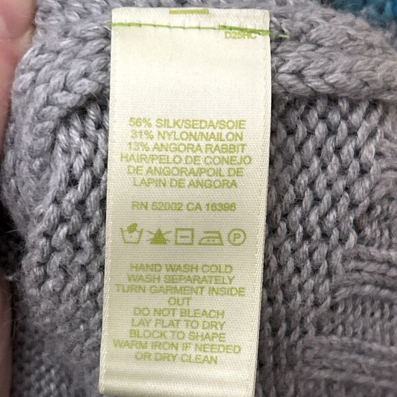 Sigrid Olsen Silk Rabbit Hair Fair Isle Knit Button Up Cardigan Jumper Small - Picture 7 of 8